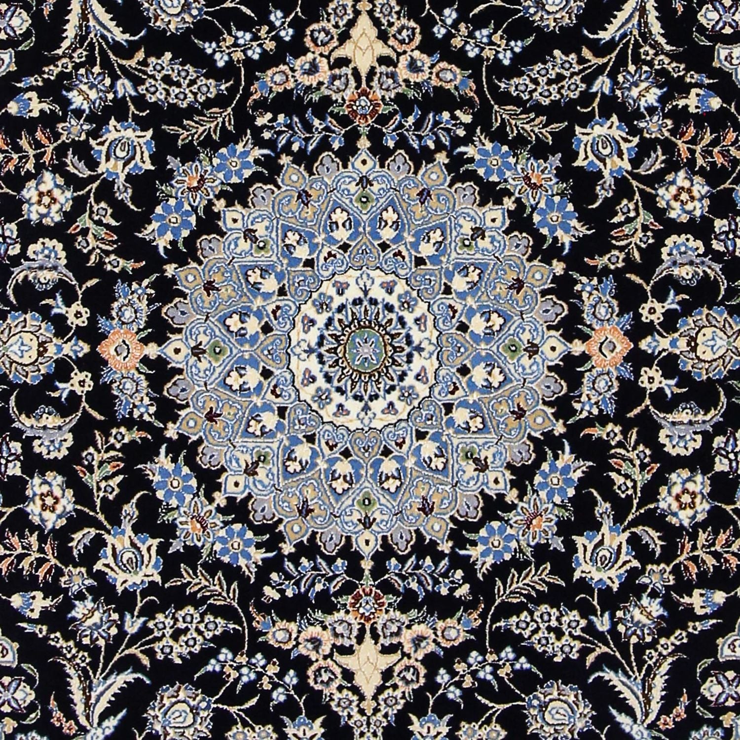 Persisk tæppe - Nain - Premium - 200 x 130 cm - mørkeblå