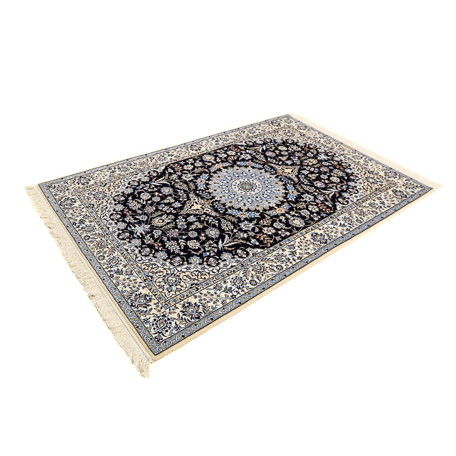 Persisk tæppe - Nain - Premium - 200 x 130 cm - mørkeblå