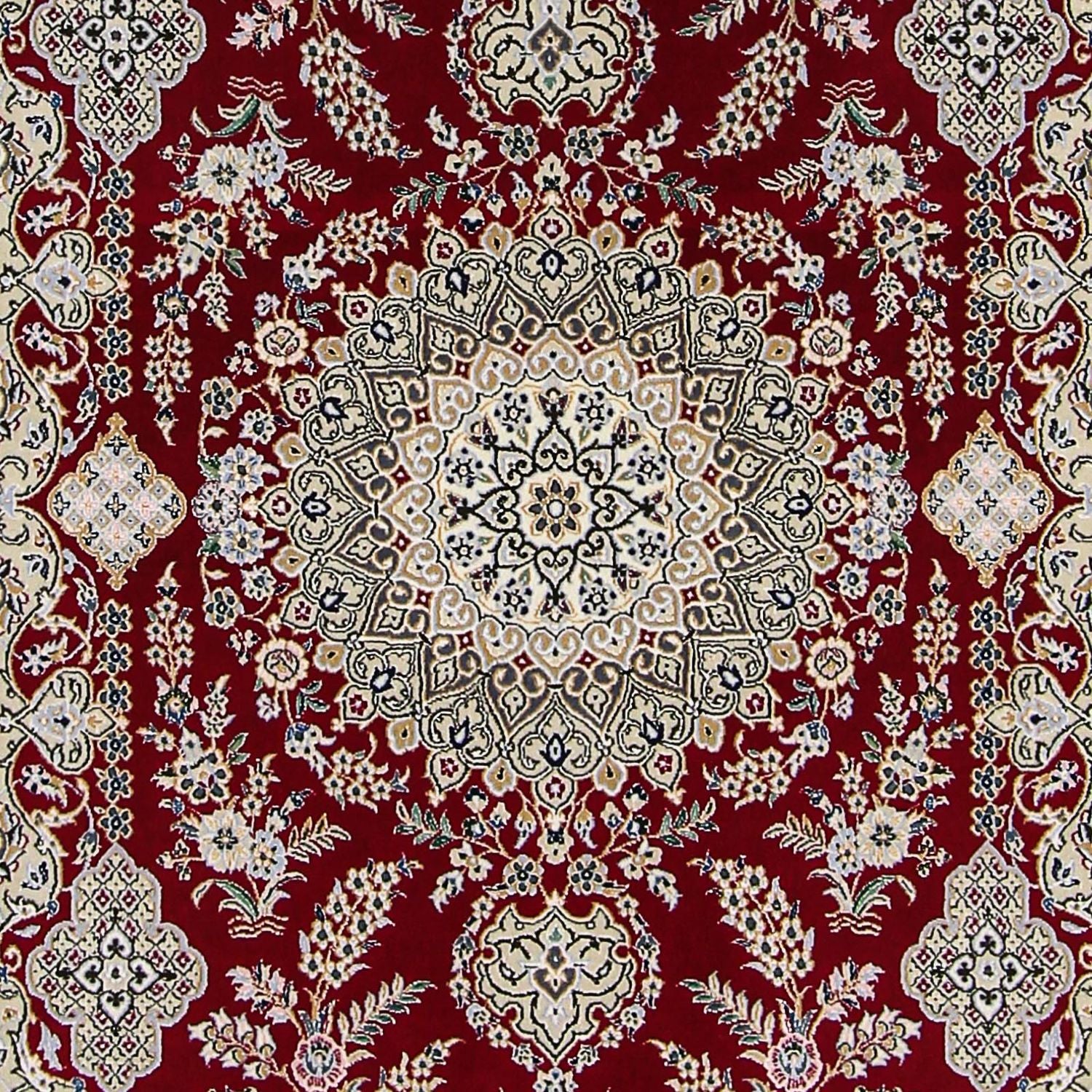 Persisk tæppe - Nain - Premium - 197 x 128 cm - mørkerød