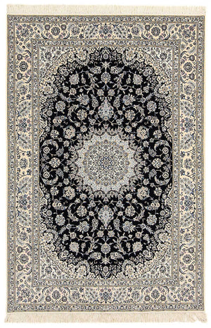 Persisk tæppe - Nain - Premium - 246 x 167 cm - mørkeblå