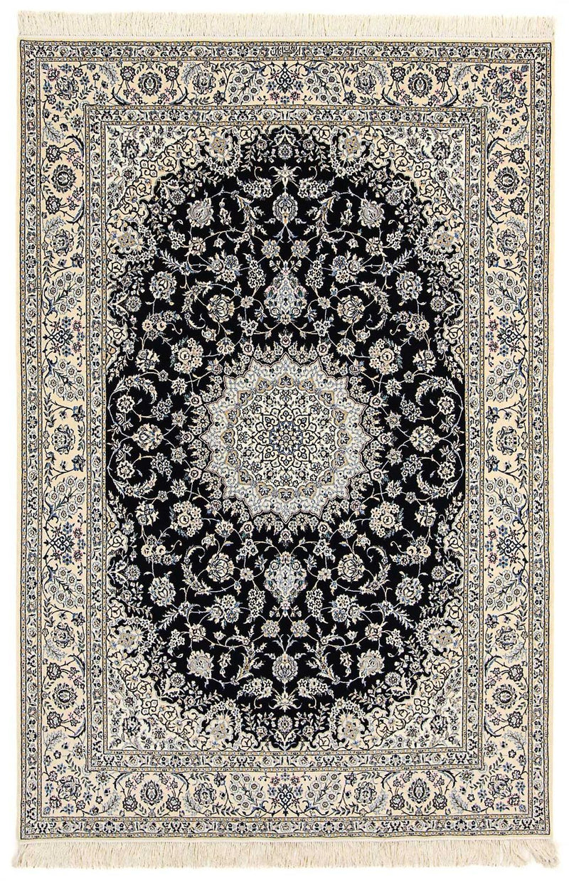 Persisk tæppe - Nain - Premium - 246 x 167 cm - mørkeblå