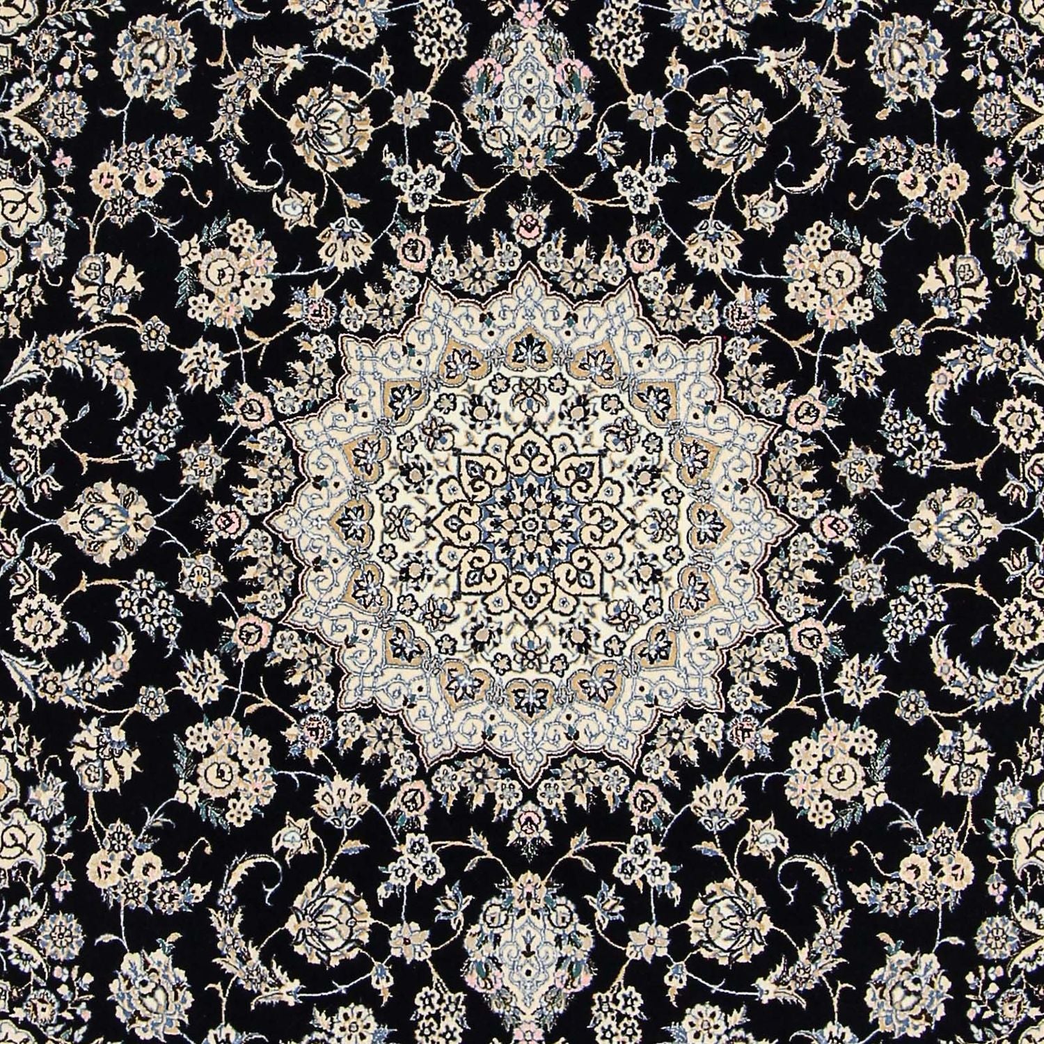 Persisk tæppe - Nain - Premium - 246 x 167 cm - mørkeblå
