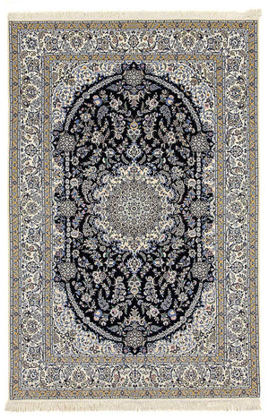 Persisk tæppe - Nain - Premium - 246 x 162 cm - mørkeblå