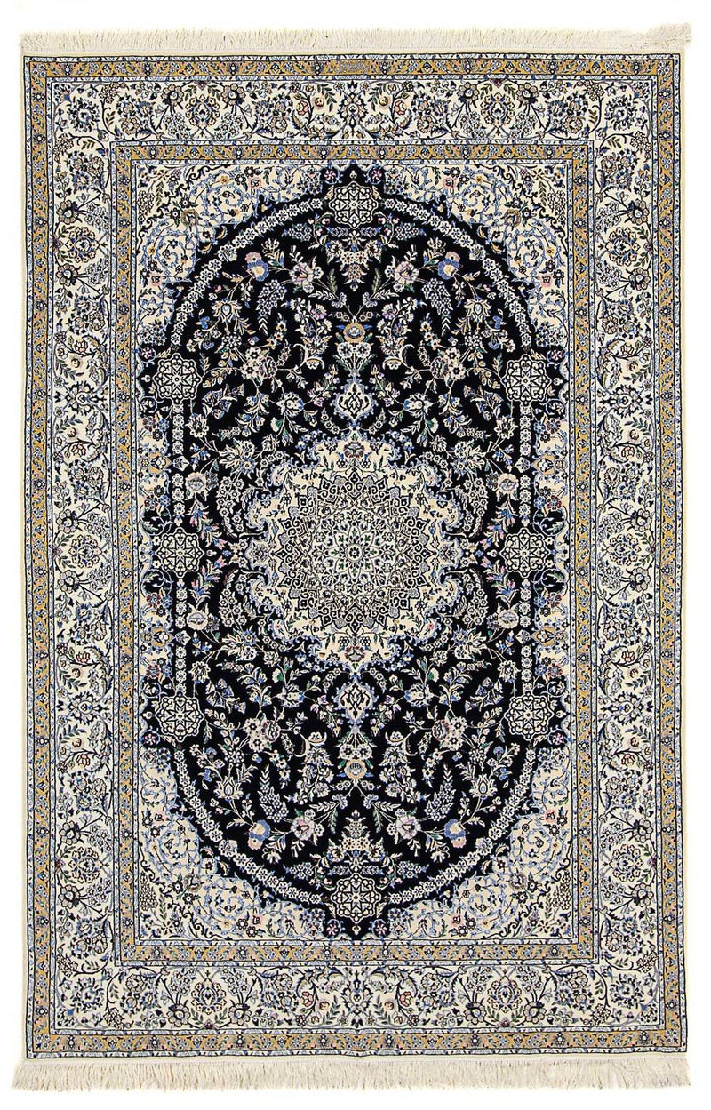 Persisk tæppe - Nain - Premium - 246 x 162 cm - mørkeblå