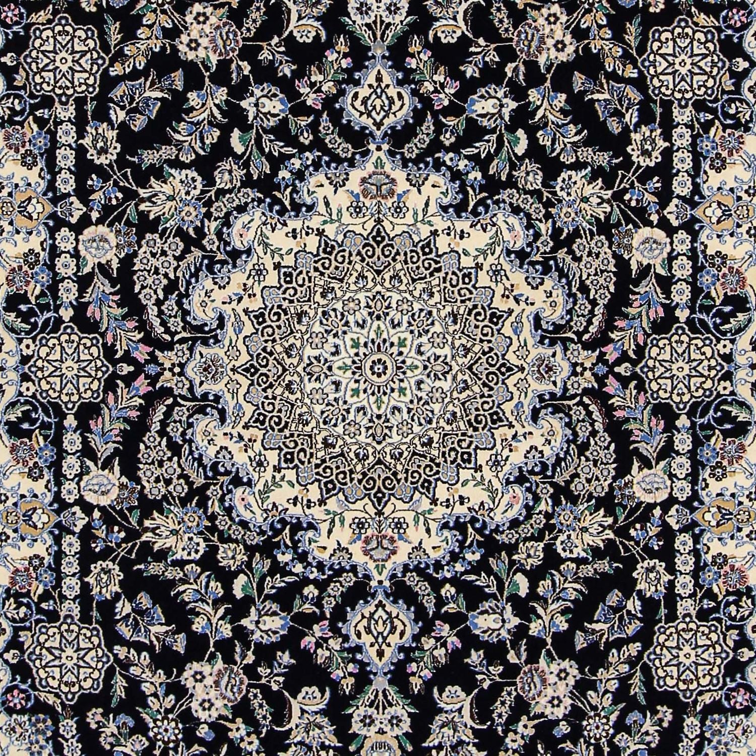 Persisk tæppe - Nain - Premium - 246 x 162 cm - mørkeblå