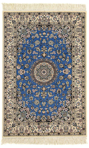 Persisk tæppe - Nain - Premium - 120 x 80 cm - blå