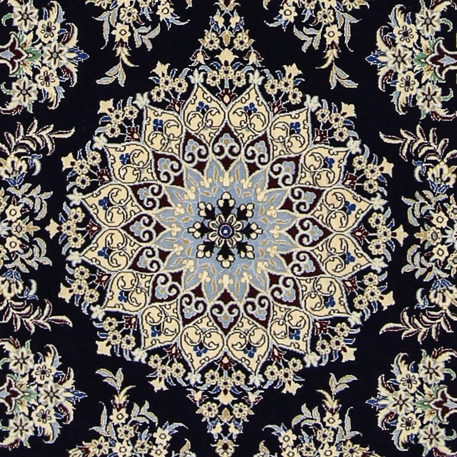 Persisk tæppe - Nain - Premium - 140 x 100 cm - mørkeblå