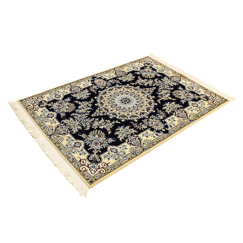Persisk tæppe - Nain - Premium - 140 x 100 cm - mørkeblå