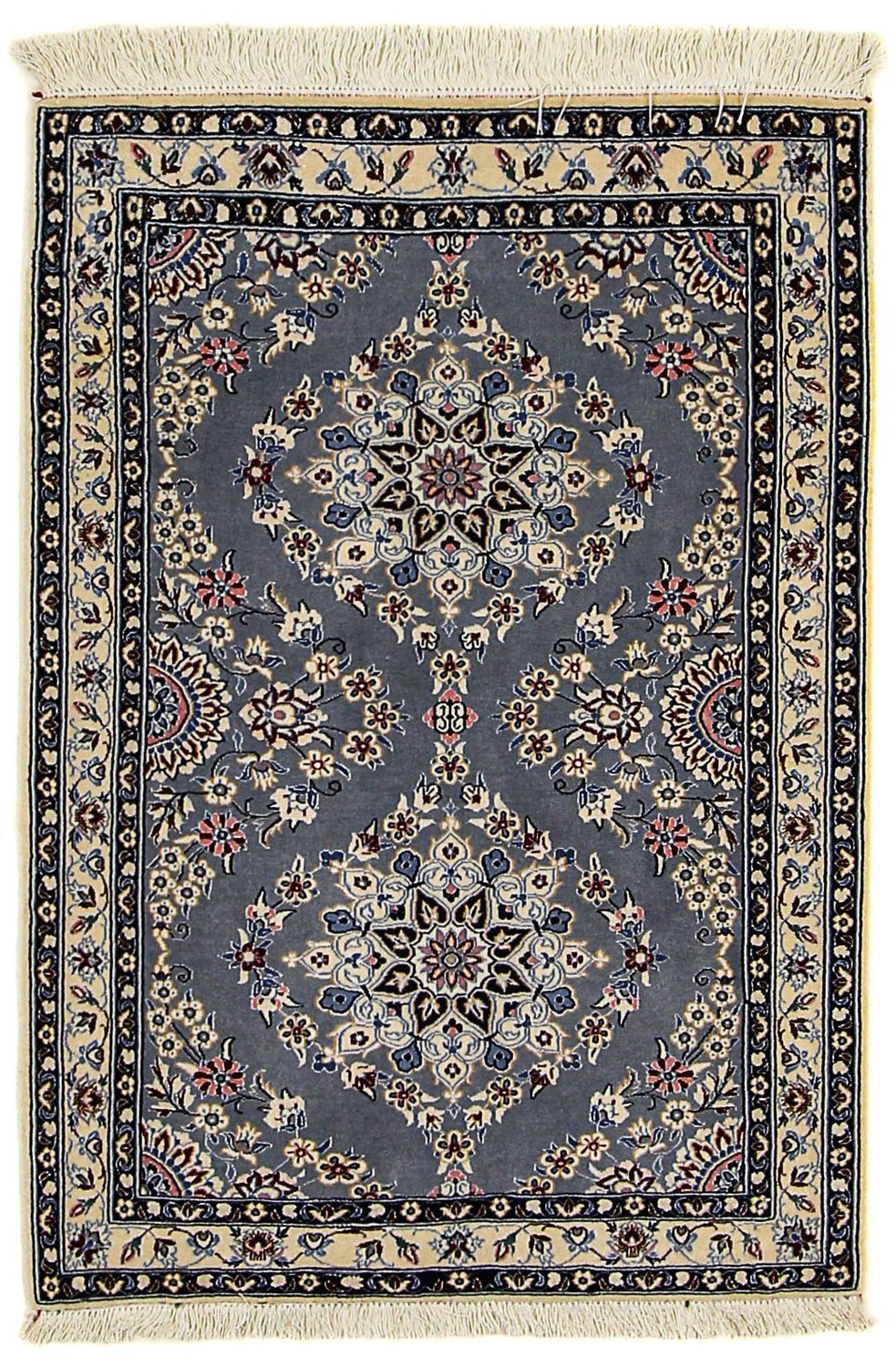 Persisk tæppe - Nain - Premium - 107 x 76 cm - grå
