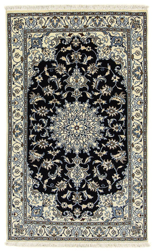 Persisk tæppe - Nain - 198 x 119 cm - mørkeblå
