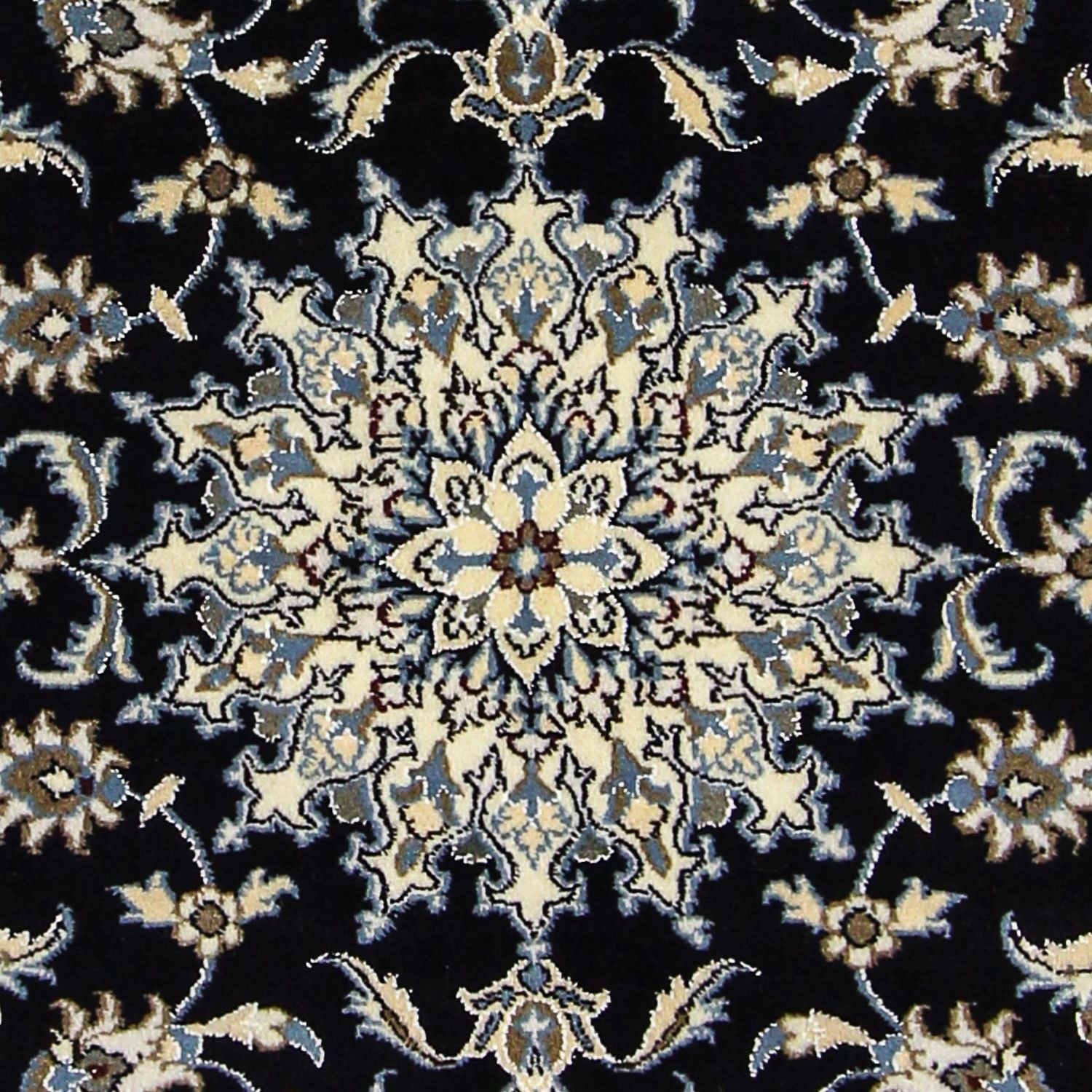 Persisk tæppe - Nain - 198 x 119 cm - mørkeblå