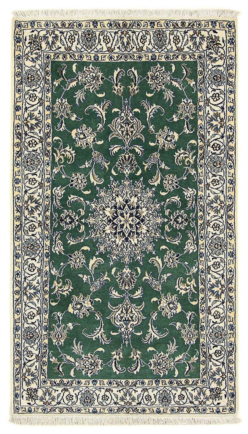 Persisk tæppe - Nain - 203 x 115 cm - mørkegrøn