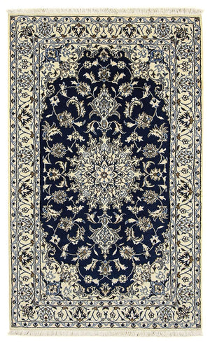 Persisk tæppe - Nain - 203 x 120 cm - mørkeblå