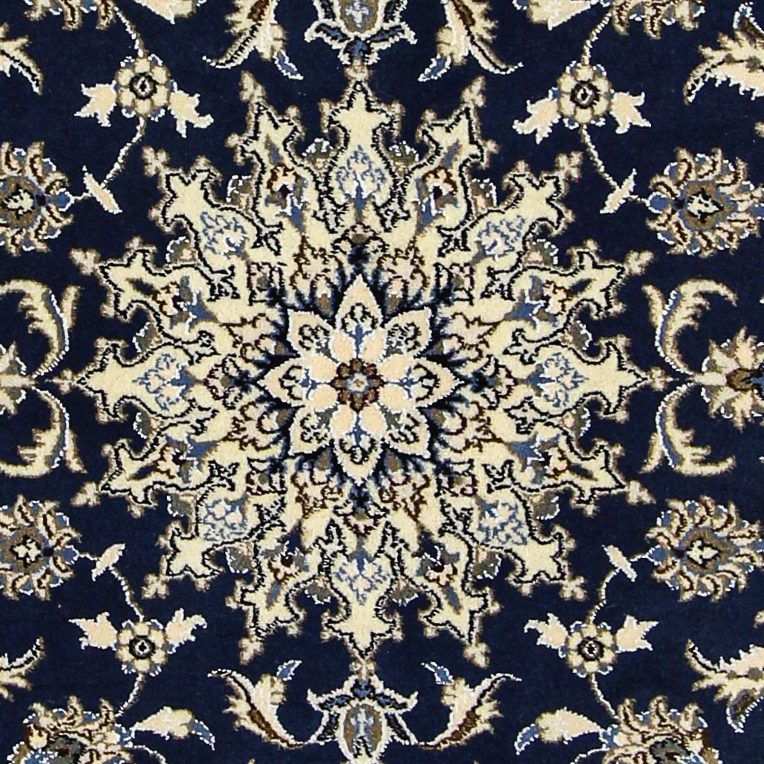 Persisk tæppe - Nain - 203 x 120 cm - mørkeblå
