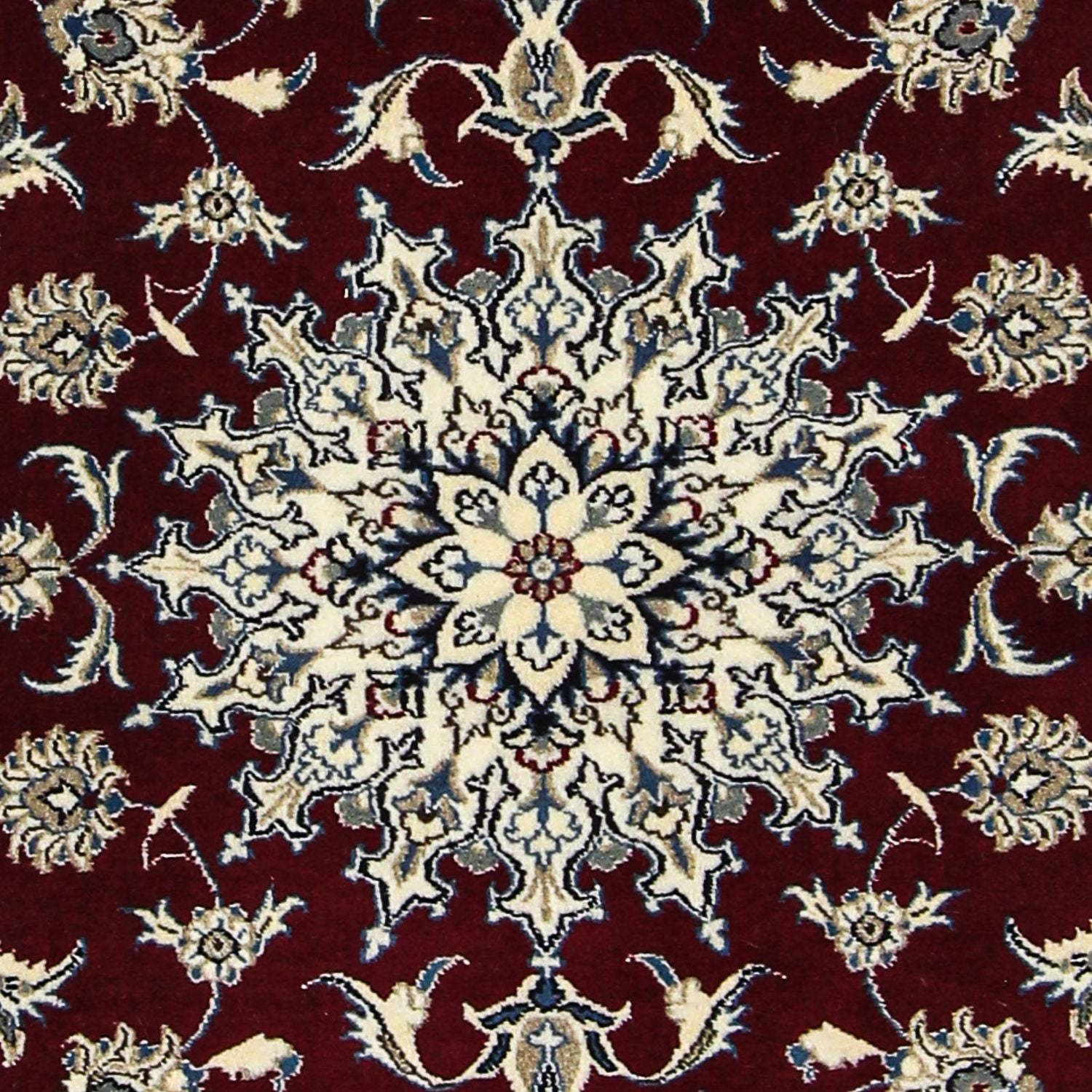 Persisk tæppe - Nain - 198 x 122 cm - mørkerød