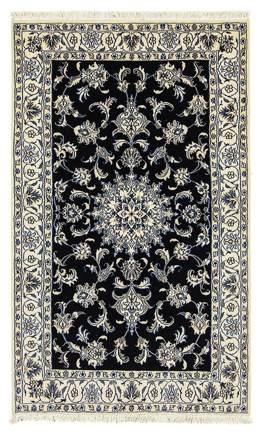 Persisk tæppe - Nain - 200 x 120 cm - mørkeblå