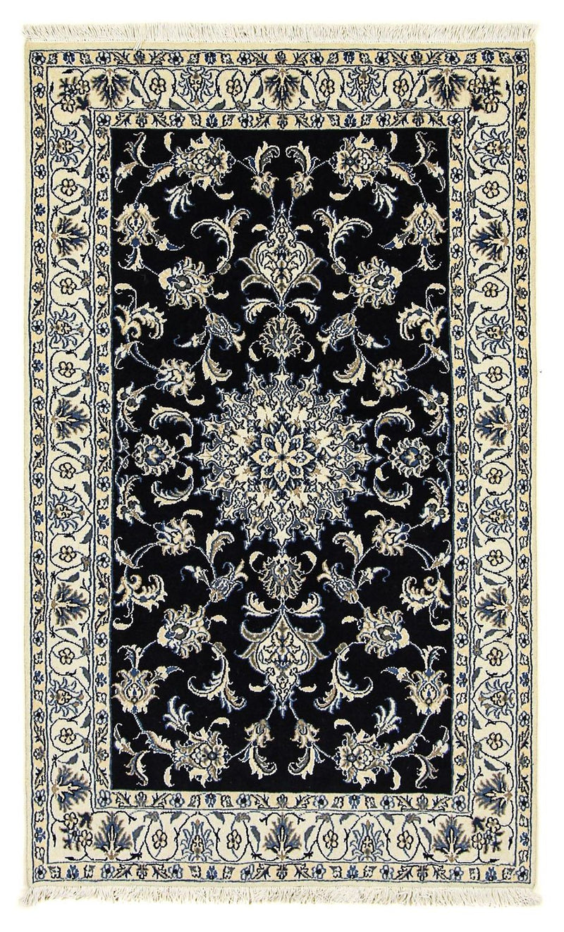 Persisk tæppe - Nain - 200 x 120 cm - mørkeblå