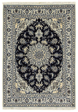 Persisk tæppe - Nain - 205 x 143 cm - mørkeblå
