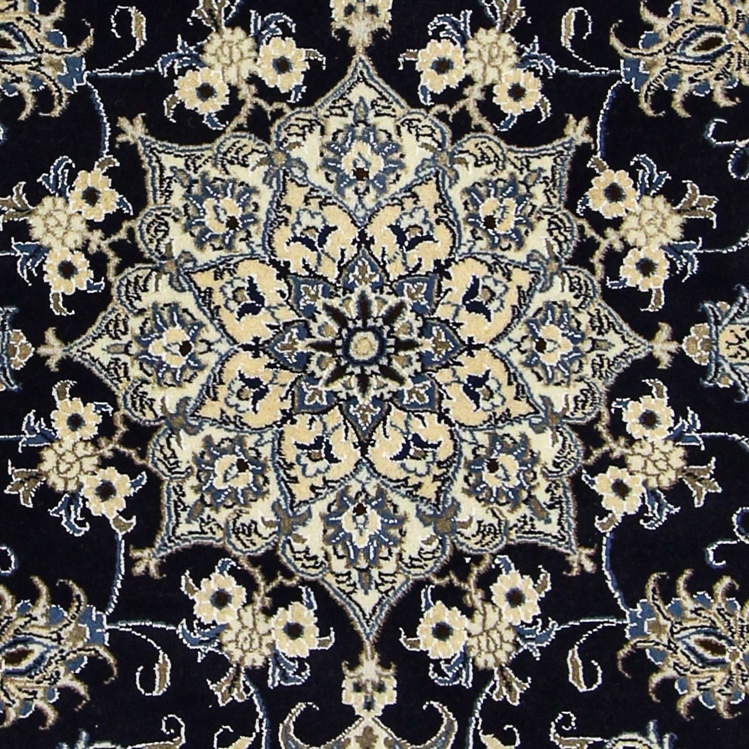 Persisk tæppe - Nain - 205 x 143 cm - mørkeblå
