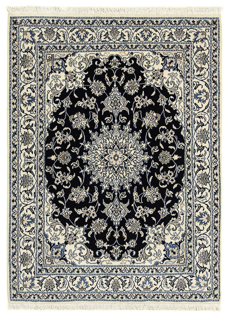 Persisk tæppe - Nain - 195 x 147 cm - mørkeblå