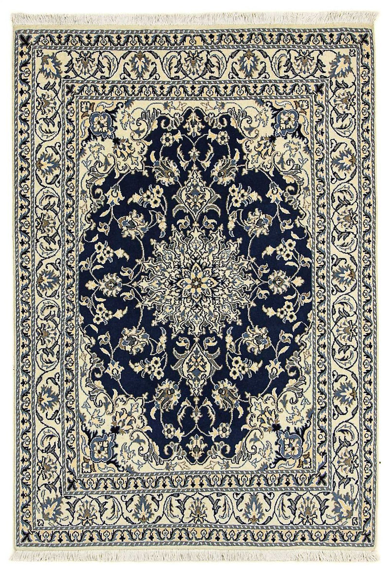 Persisk tæppe - Nain - 202 x 142 cm - mørkeblå