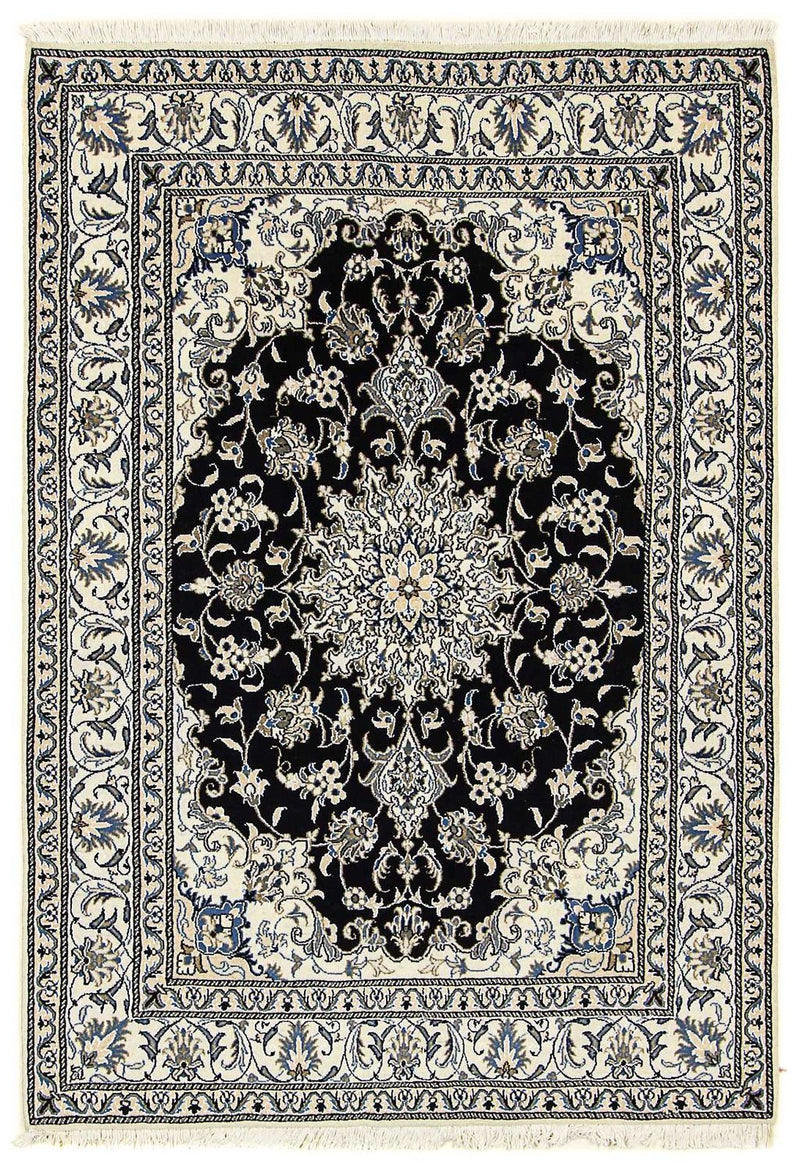 Persisk tæppe - Nain - 207 x 146 cm - mørkeblå