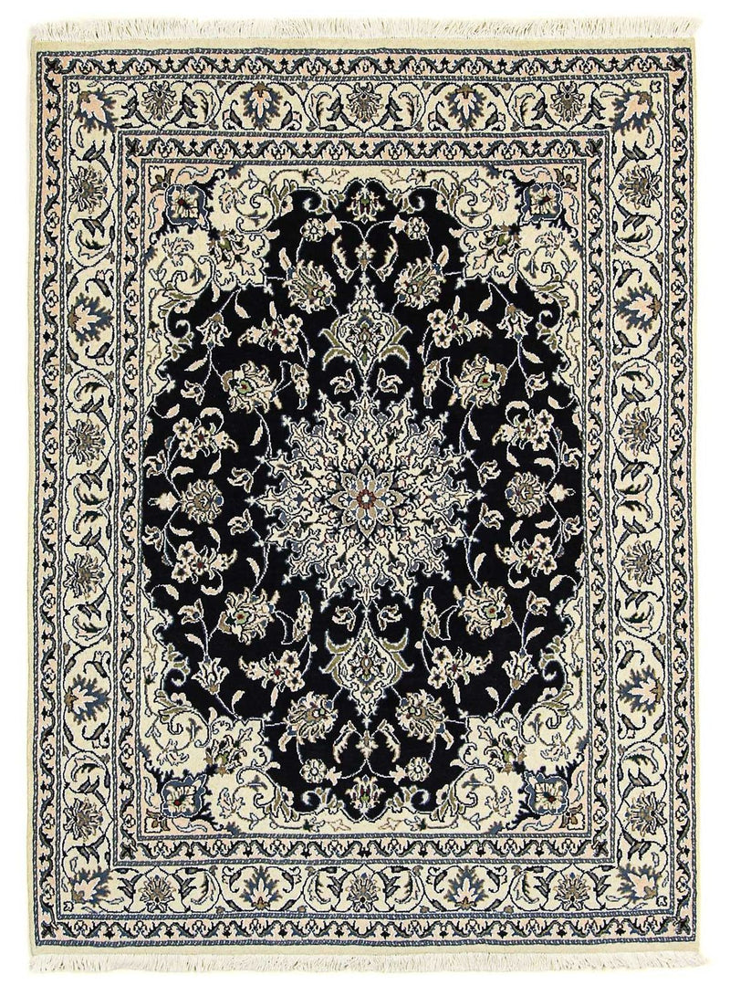Persisk tæppe - Nain - 193 x 147 cm - mørkeblå