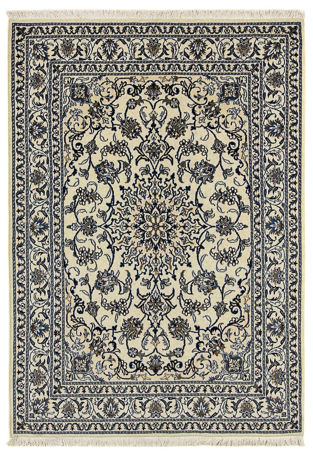 Persisk tæppe - Nain - 205 x 146 cm - beige