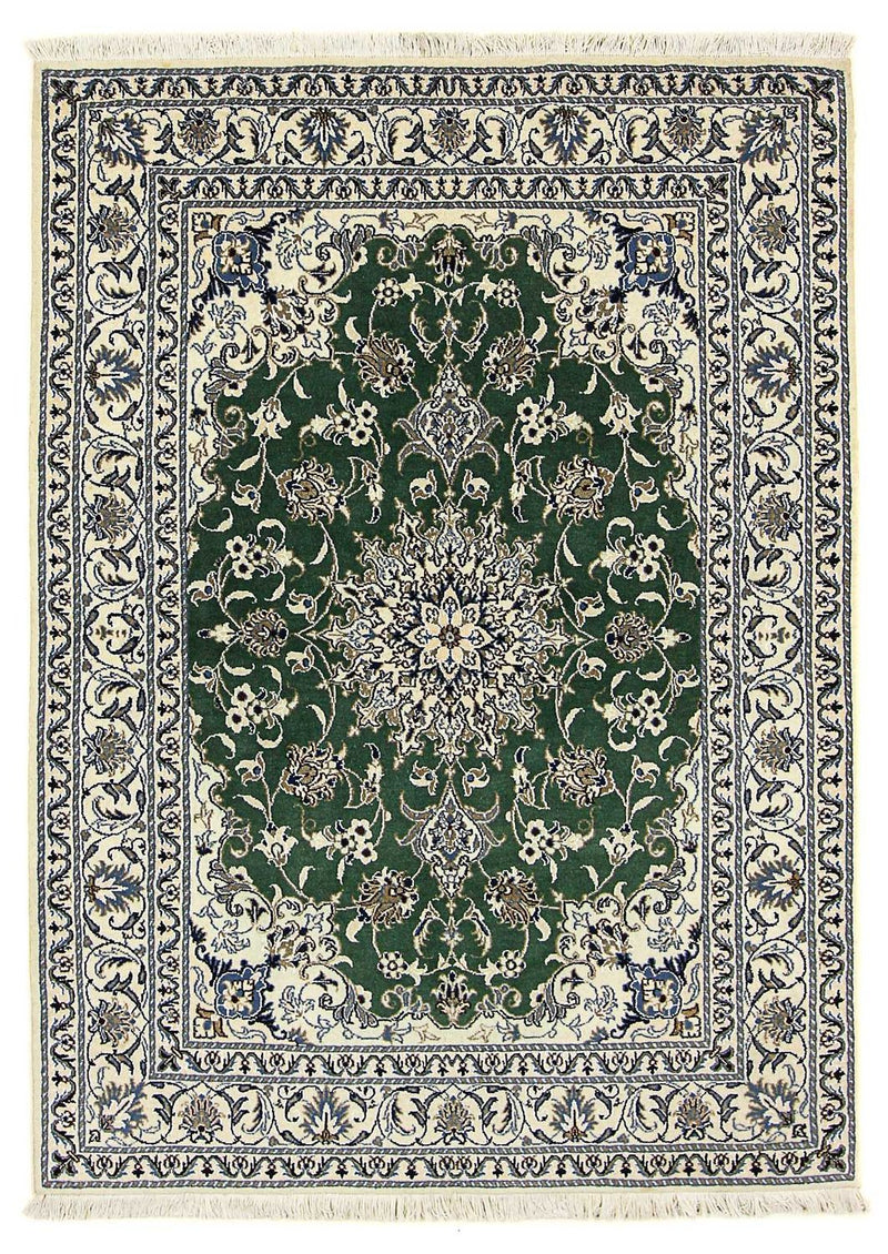 Persisk tæppe - Nain - 193 x 153 cm - mørkegrøn