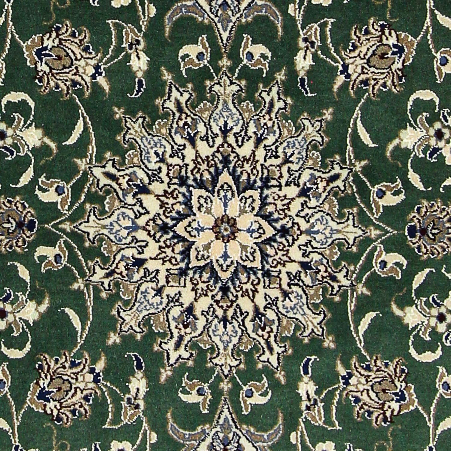 Persisk tæppe - Nain - 193 x 153 cm - mørkegrøn