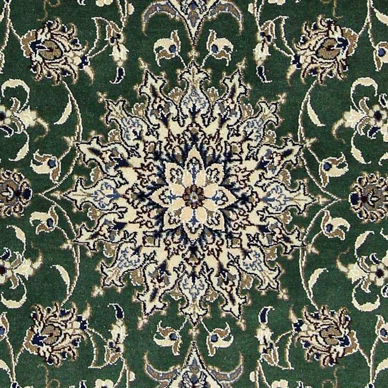 Persisk tæppe - Nain - 193 x 153 cm - mørkegrøn