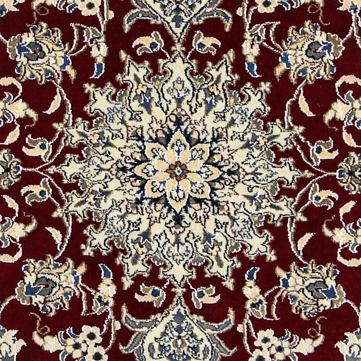 Persisk tæppe - Nain - 191 x 147 cm - mørkerød