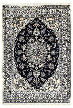 Persisk tæppe - Nain - 206 x 147 cm - mørkeblå