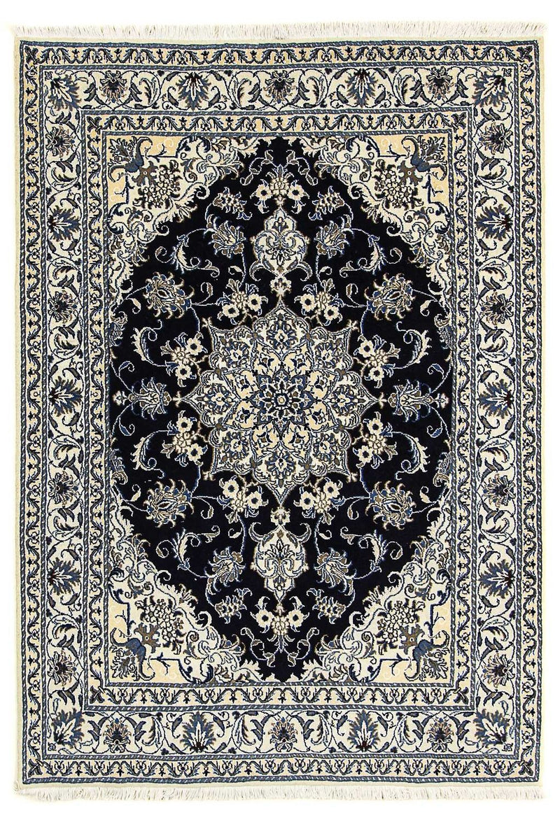 Persisk tæppe - Nain - 206 x 147 cm - mørkeblå