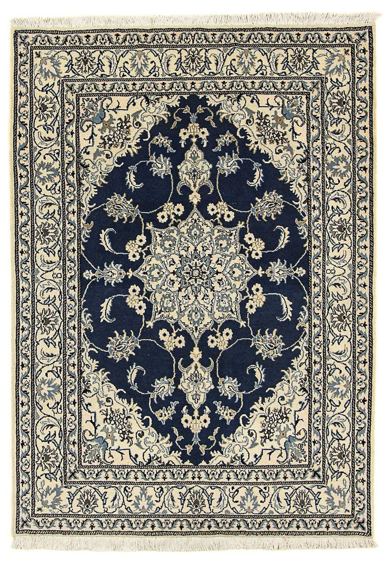 Persisk tæppe - Nain - 206 x 153 cm - mørkeblå