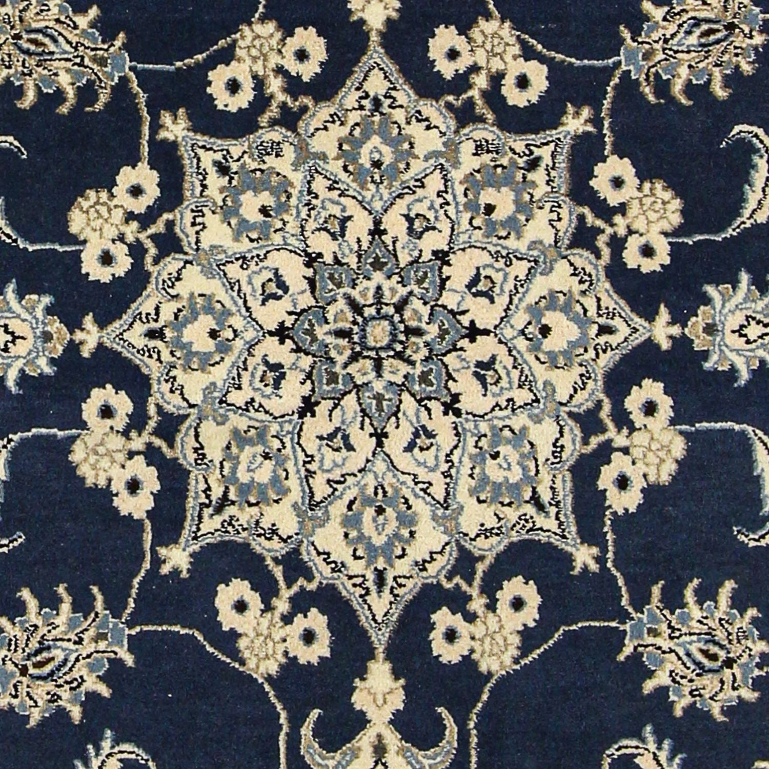 Persisk tæppe - Nain - 206 x 153 cm - mørkeblå