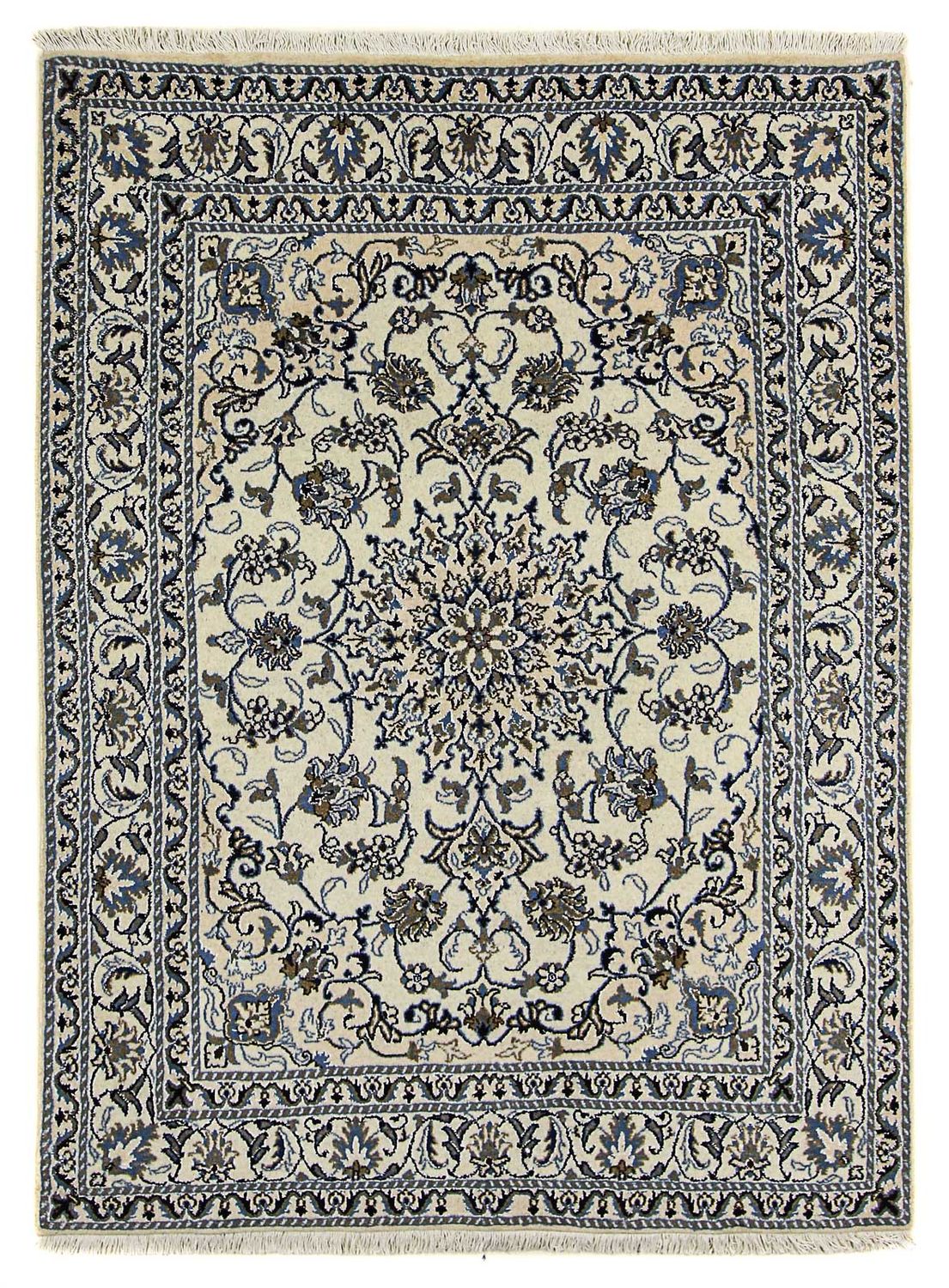 Persisk tæppe - Nain - 197 x 147 cm - beige