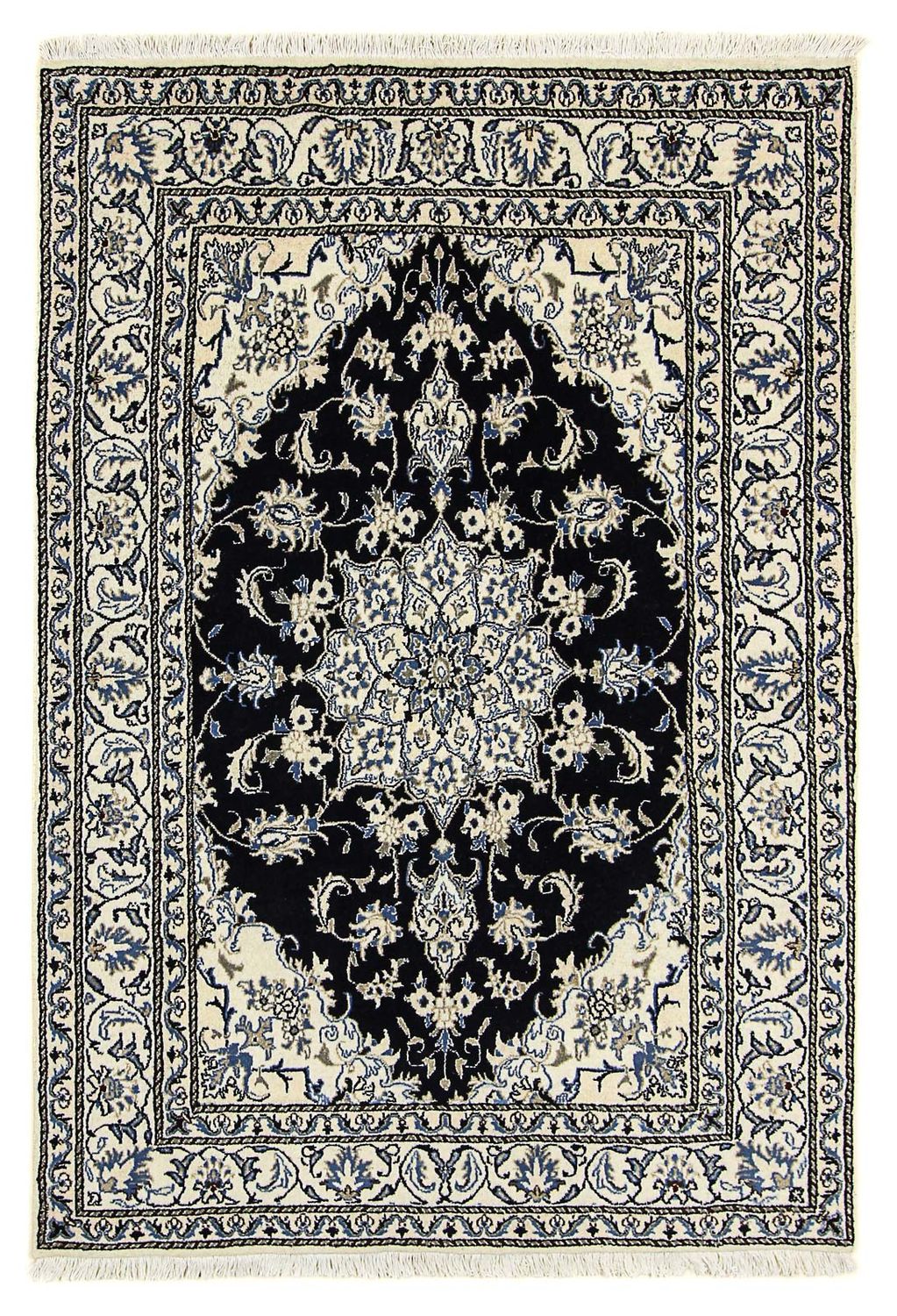 Persisk tæppe - Nain - 203 x 143 cm - mørkeblå