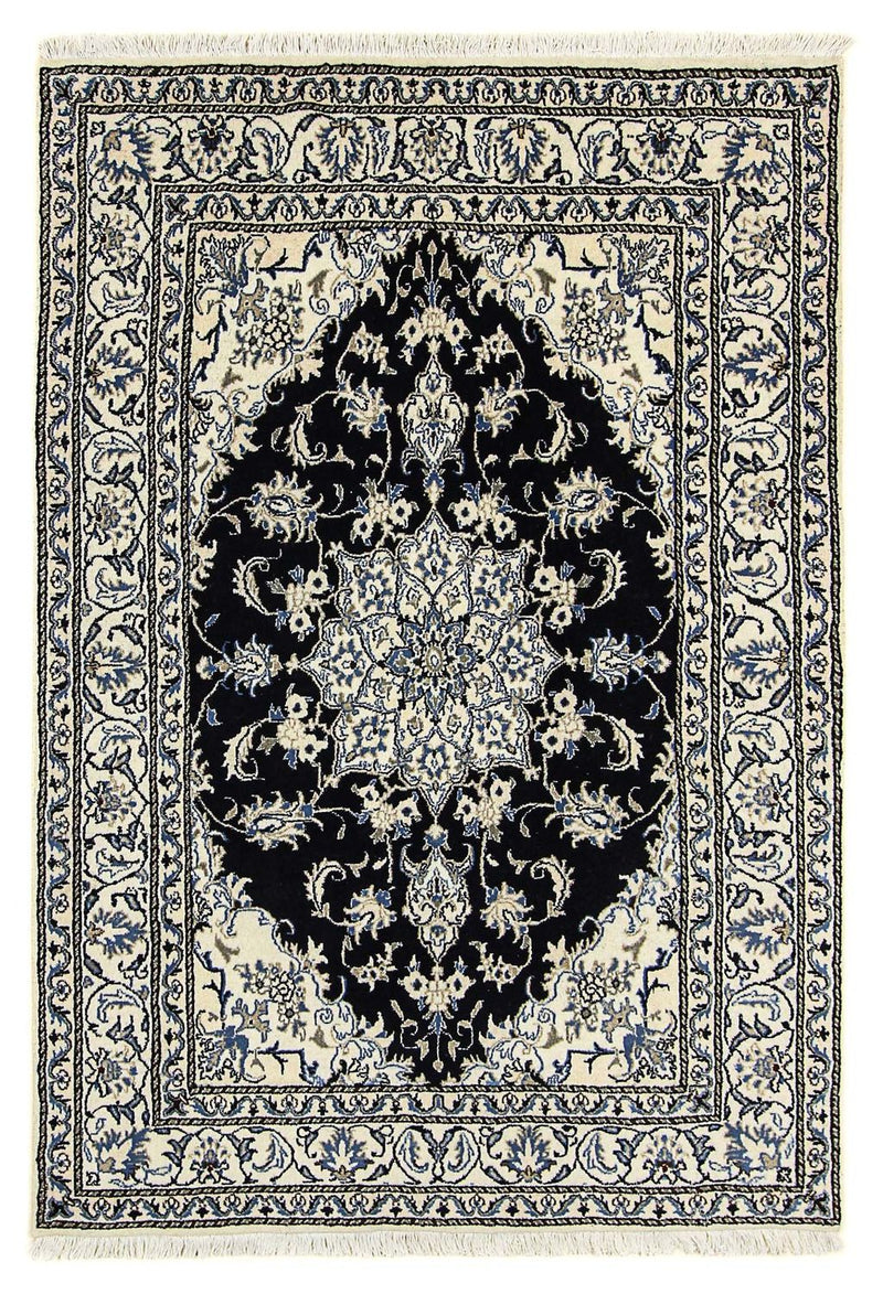 Persisk tæppe - Nain - 203 x 143 cm - mørkeblå