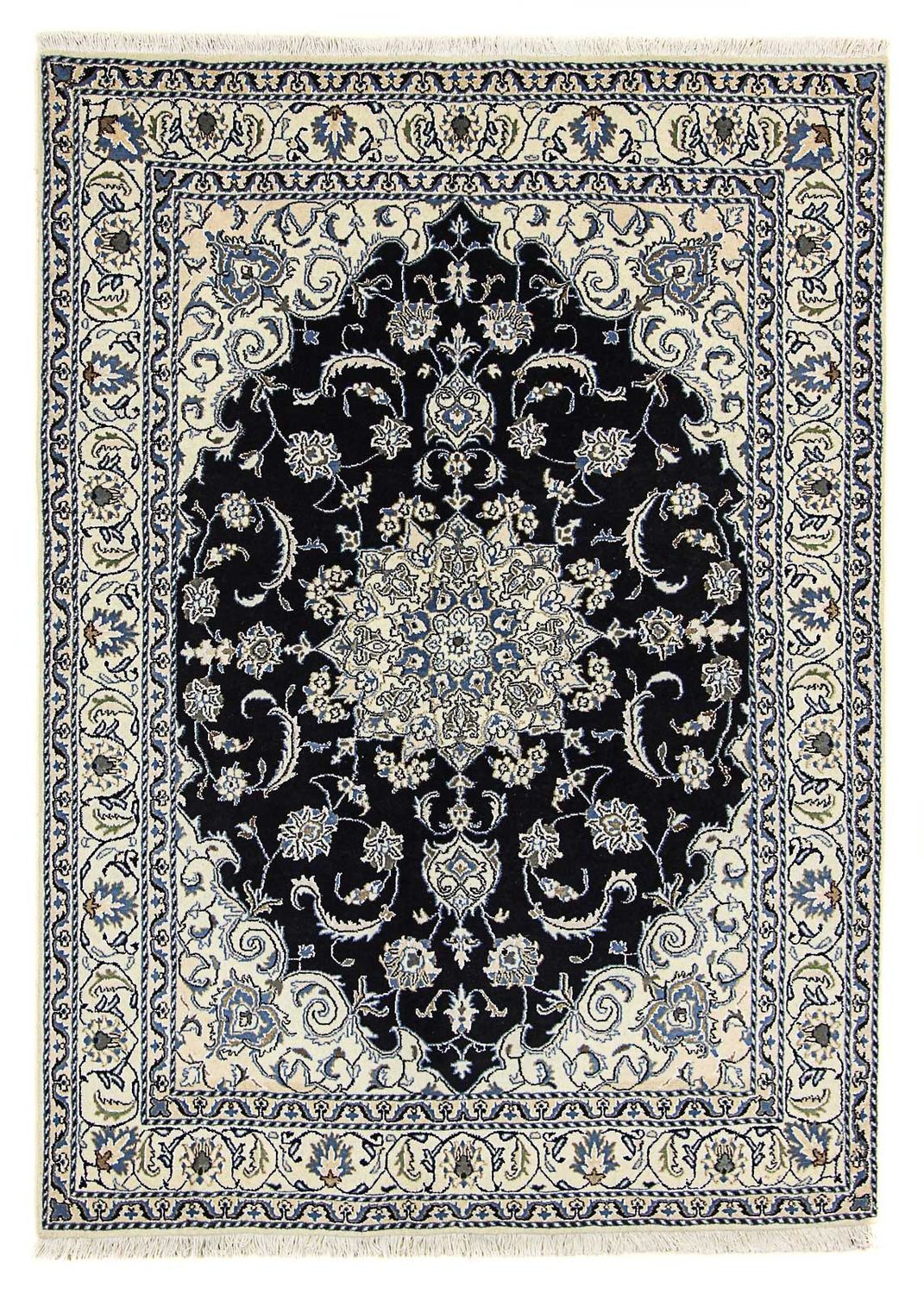 Persisk tæppe - Nain - 226 x 167 cm - mørkeblå