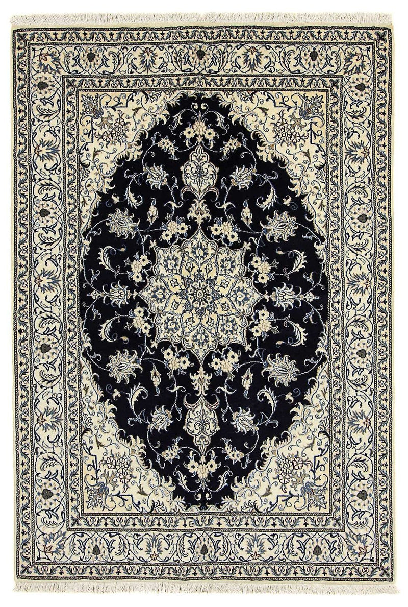 Persisk tæppe - Nain - 242 x 166 cm - mørkeblå
