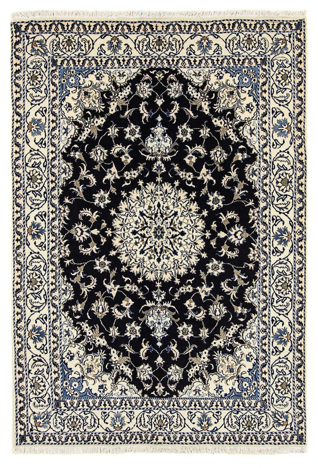 Persisk tæppe - Nain - 234 x 168 cm - mørkeblå