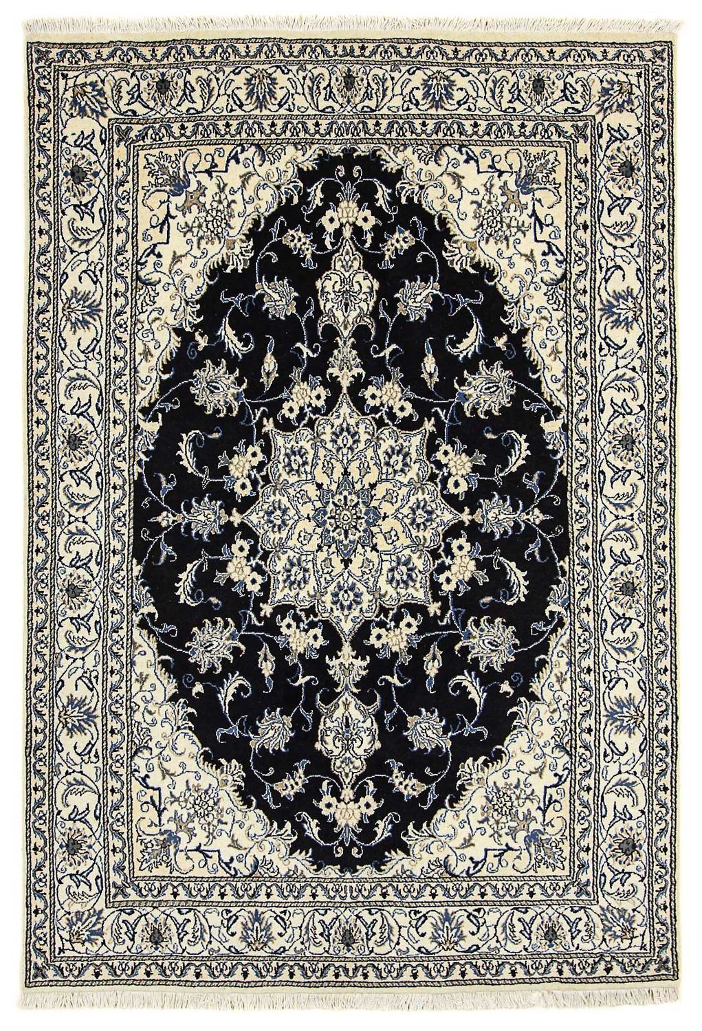 Persisk tæppe - Nain - 240 x 166 cm - mørkeblå