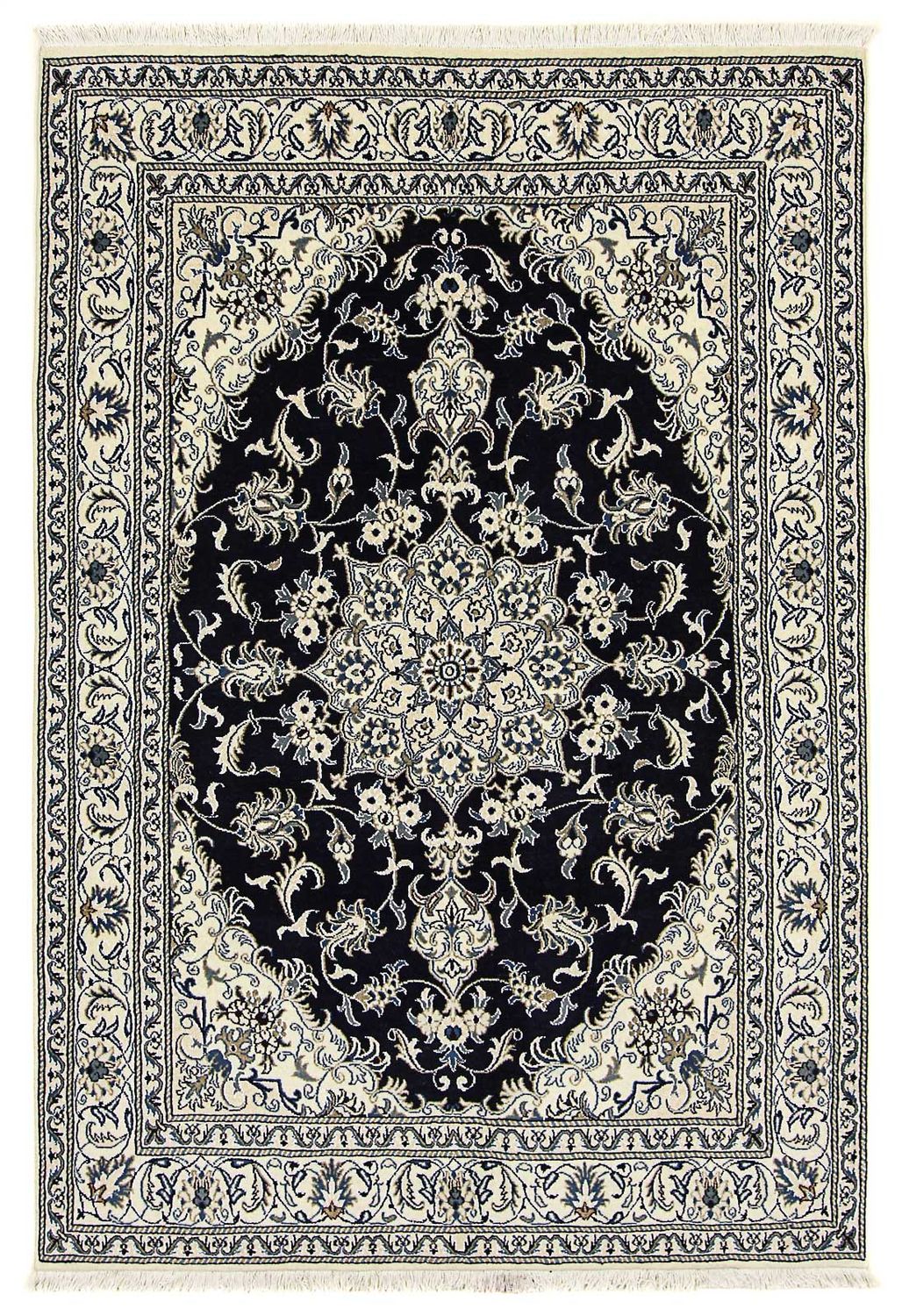 Persisk tæppe - Nain - 238 x 166 cm - mørkeblå