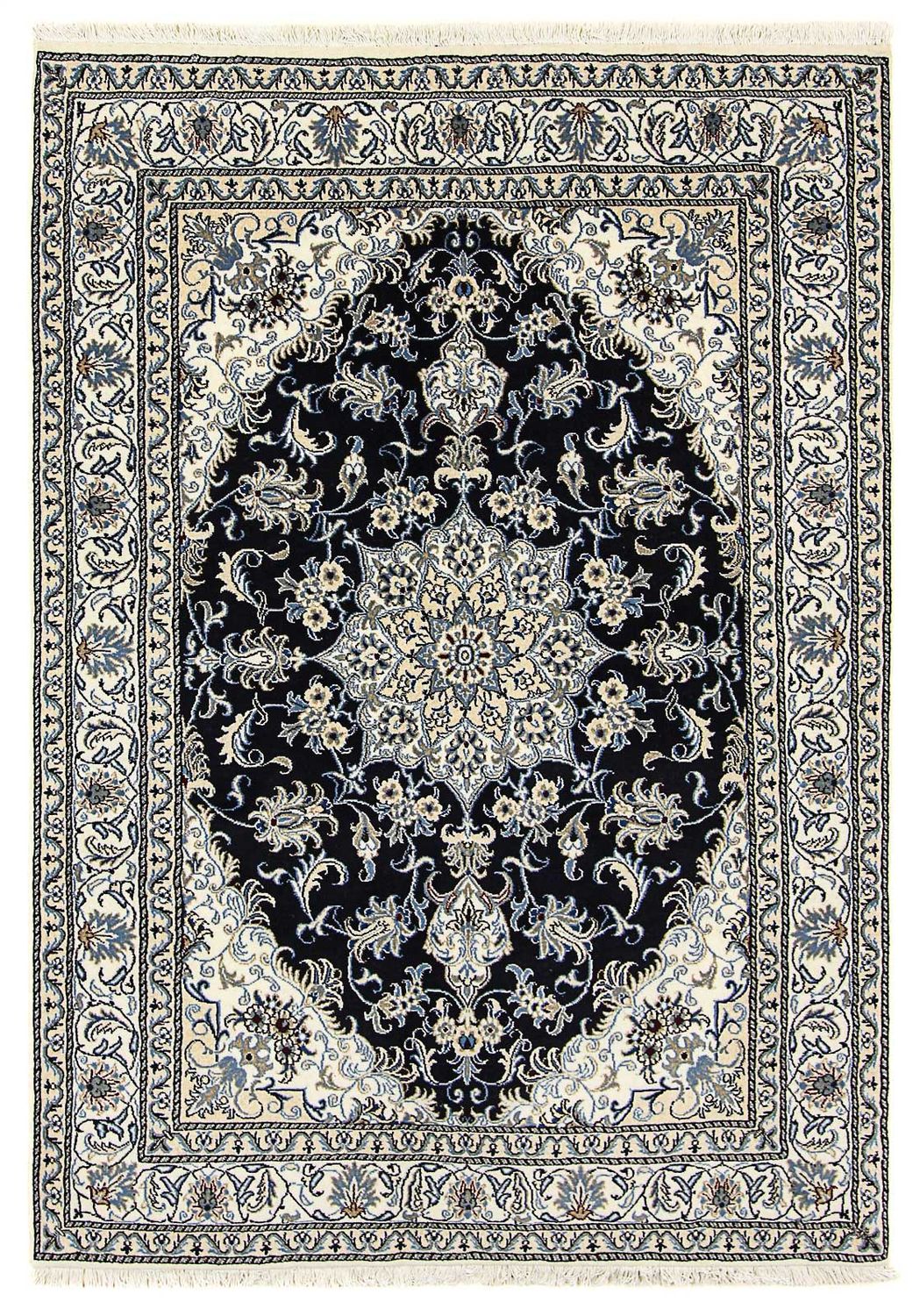 Persisk tæppe - Nain - 235 x 168 cm - mørkeblå