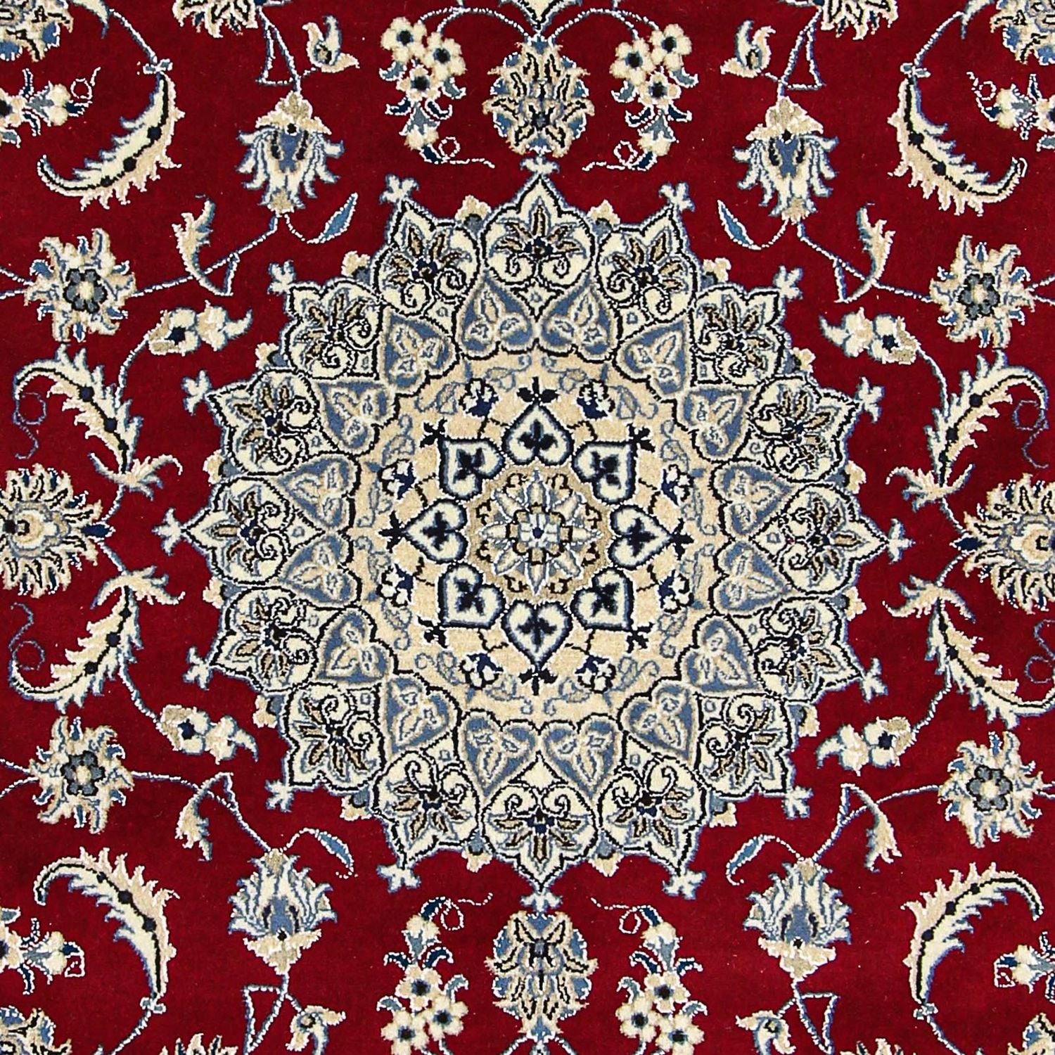Persisk tæppe - Nain - 295 x 193 cm - mørkerød