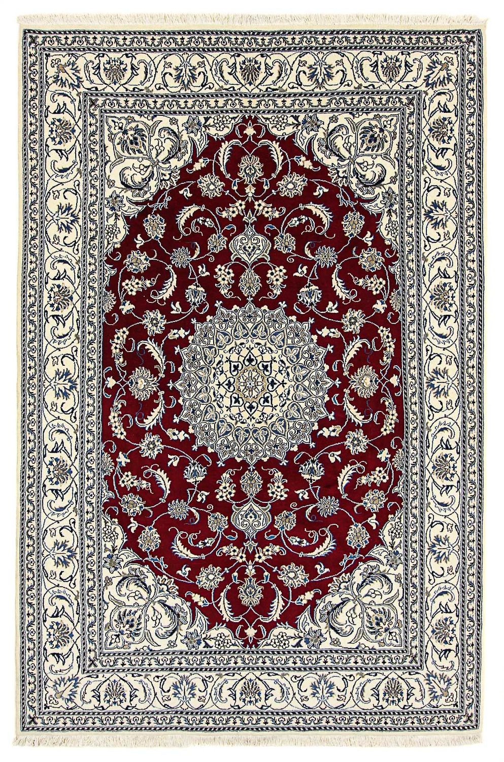 Persisk tæppe - Nain - 297 x 200 cm - mørkerød