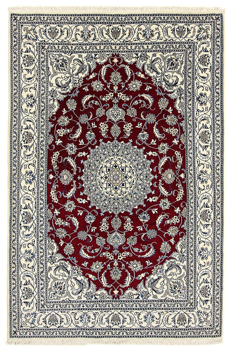 Persisk tæppe - Nain - 297 x 200 cm - mørkerød