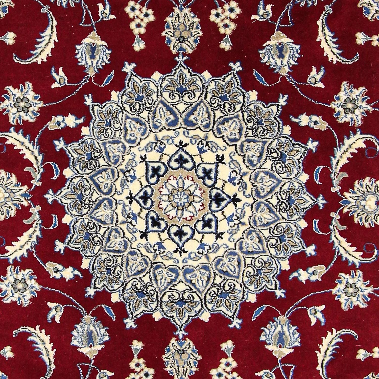 Persisk tæppe - Nain - 295 x 194 cm - mørkerød