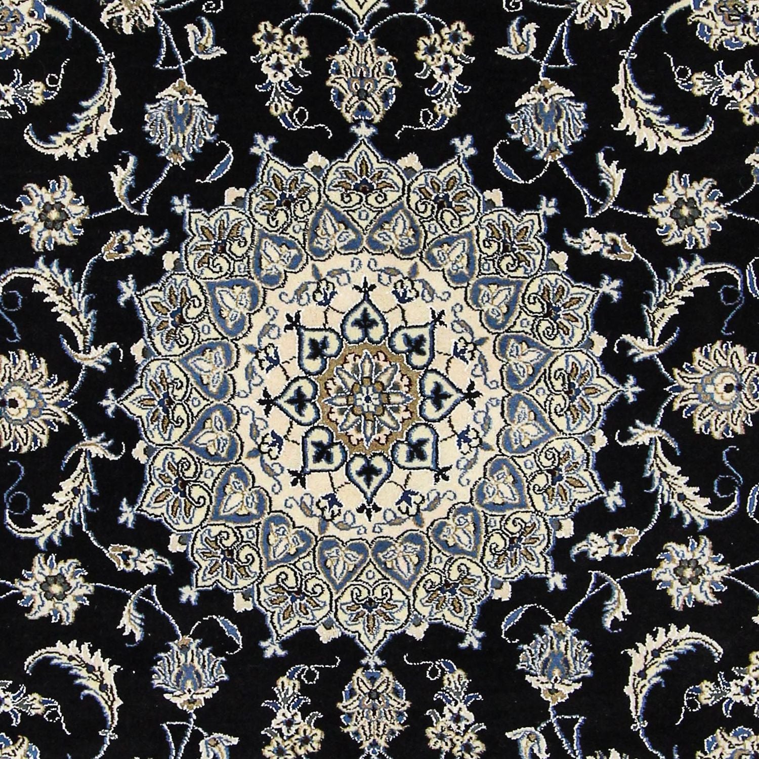 Persisk tæppe - Nain - 296 x 197 cm - mørkeblå